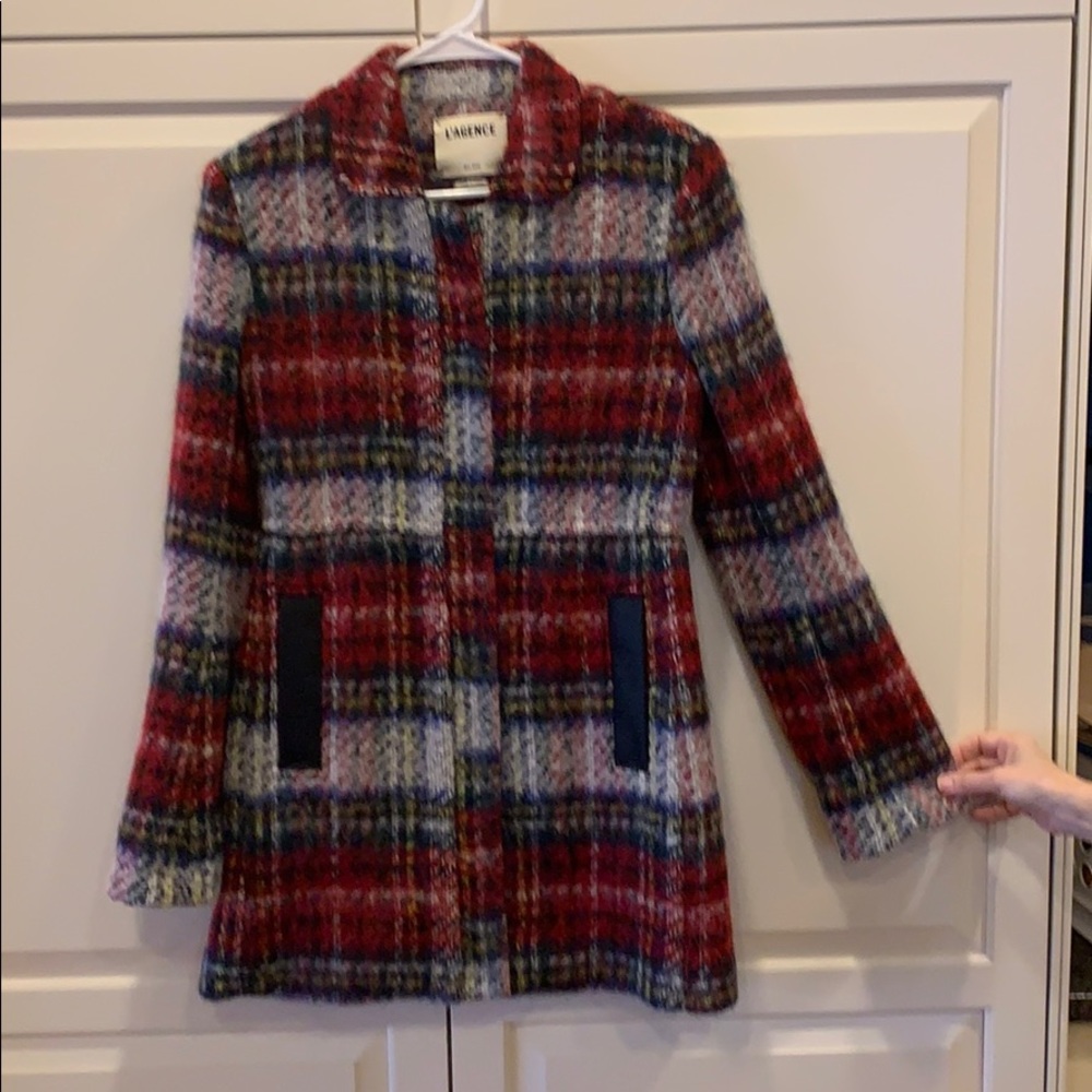 L’Agence wool blend, leather trimmed jacket